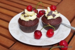 Blackcurrant chocolate cupcake